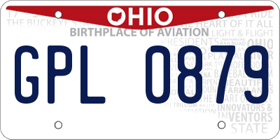 OH license plate GPL0879