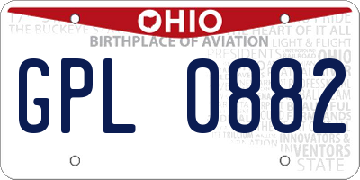 OH license plate GPL0882