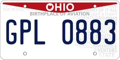 OH license plate GPL0883