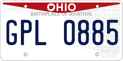 OH license plate GPL0885