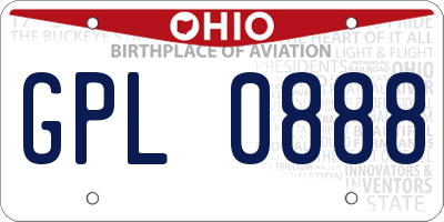 OH license plate GPL0888