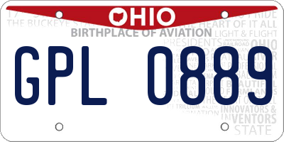 OH license plate GPL0889