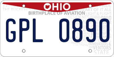 OH license plate GPL0890