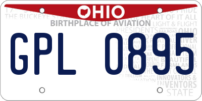 OH license plate GPL0895