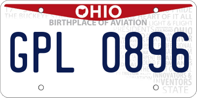 OH license plate GPL0896