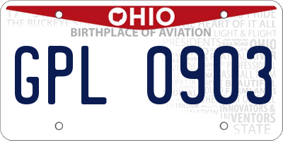OH license plate GPL0903