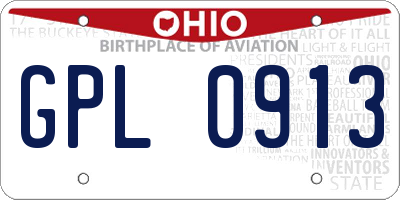 OH license plate GPL0913