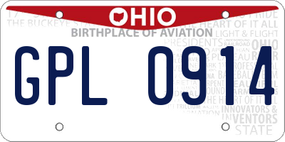 OH license plate GPL0914