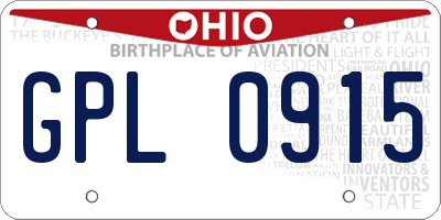 OH license plate GPL0915