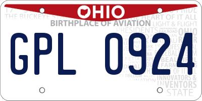 OH license plate GPL0924
