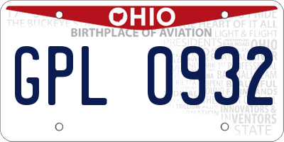 OH license plate GPL0932