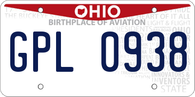 OH license plate GPL0938