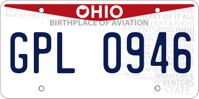 OH license plate GPL0946