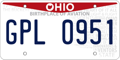 OH license plate GPL0951