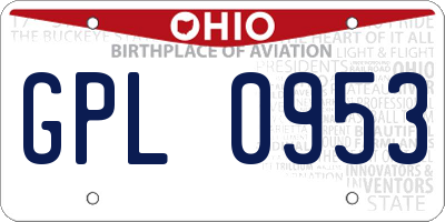 OH license plate GPL0953