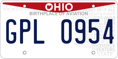 OH license plate GPL0954