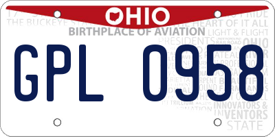OH license plate GPL0958