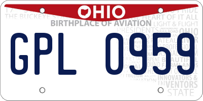 OH license plate GPL0959