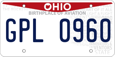 OH license plate GPL0960