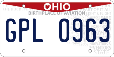 OH license plate GPL0963