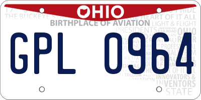 OH license plate GPL0964