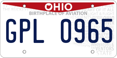OH license plate GPL0965