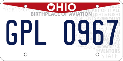 OH license plate GPL0967