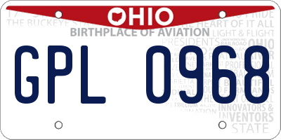 OH license plate GPL0968