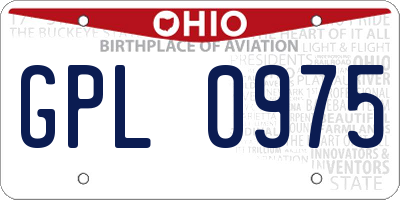 OH license plate GPL0975