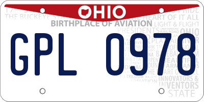 OH license plate GPL0978