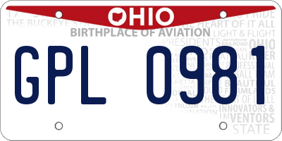OH license plate GPL0981