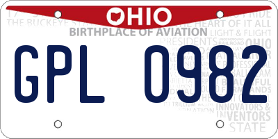OH license plate GPL0982