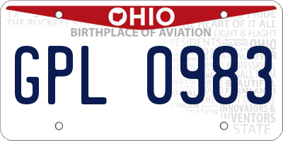 OH license plate GPL0983
