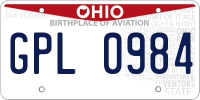 OH license plate GPL0984