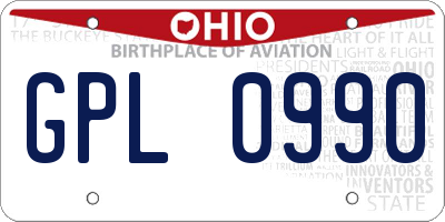 OH license plate GPL0990
