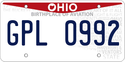 OH license plate GPL0992
