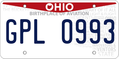 OH license plate GPL0993