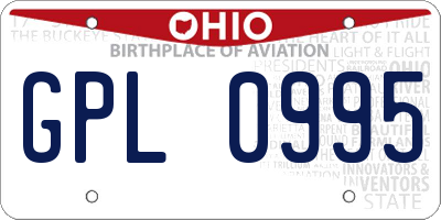 OH license plate GPL0995