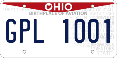 OH license plate GPL1001