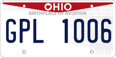 OH license plate GPL1006