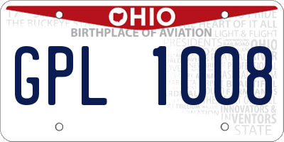 OH license plate GPL1008