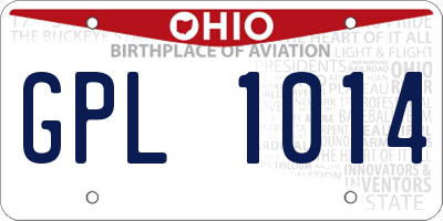 OH license plate GPL1014