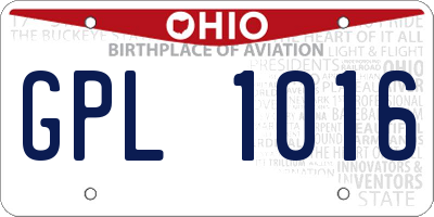 OH license plate GPL1016
