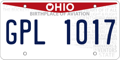 OH license plate GPL1017