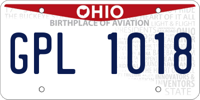 OH license plate GPL1018
