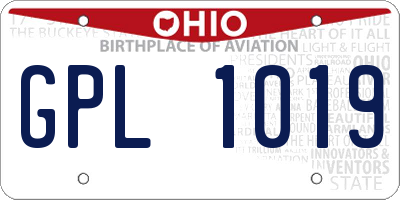 OH license plate GPL1019
