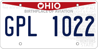 OH license plate GPL1022