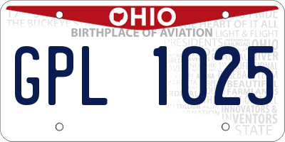 OH license plate GPL1025