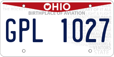 OH license plate GPL1027