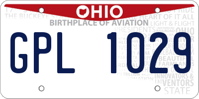 OH license plate GPL1029